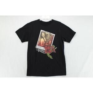 Psycho Tuna Mens T-Shirt M  Black Graffic Crew Neck Wahine Floral Luau